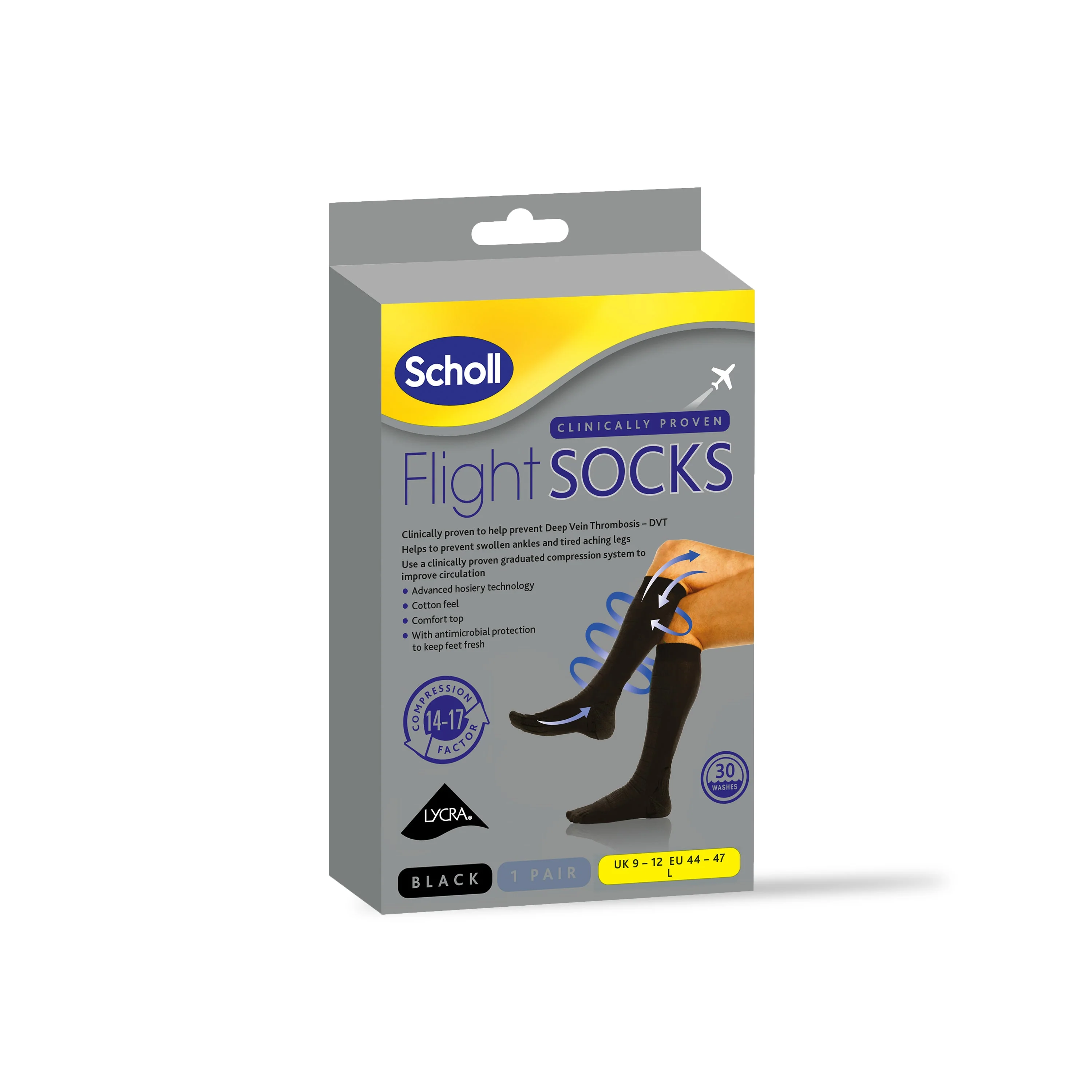 Flight Socks Cotton Feel: Black - Image 2